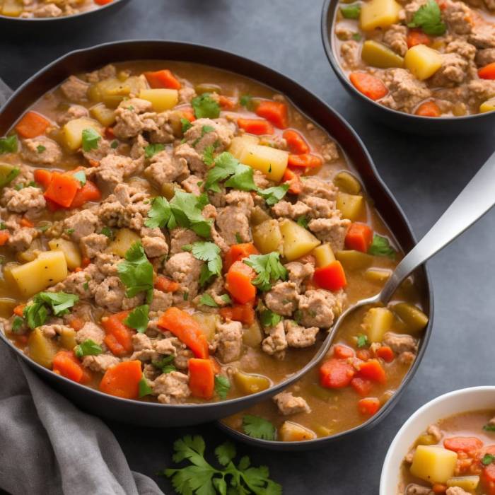 Easy ground turkey stew