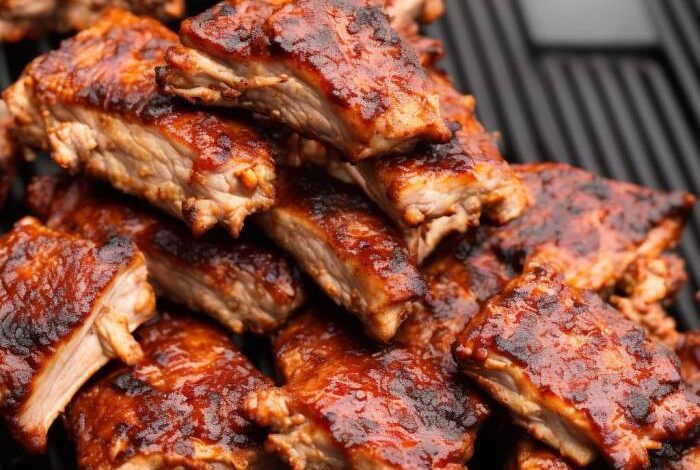 Easy st louis style pork ribs on gas grill