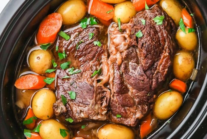 Slow cooker sweet and sour pot roast