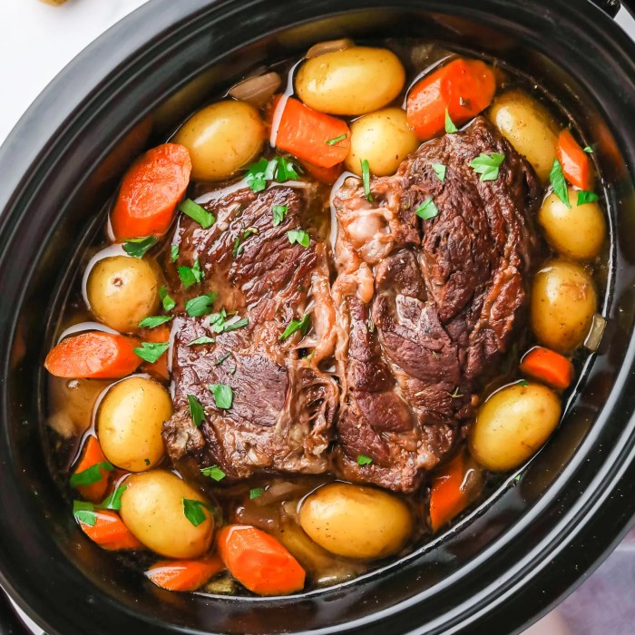 Slow cooker pot roast with malbec red wine