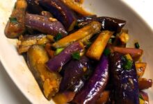 Eggplant with garlic sauce