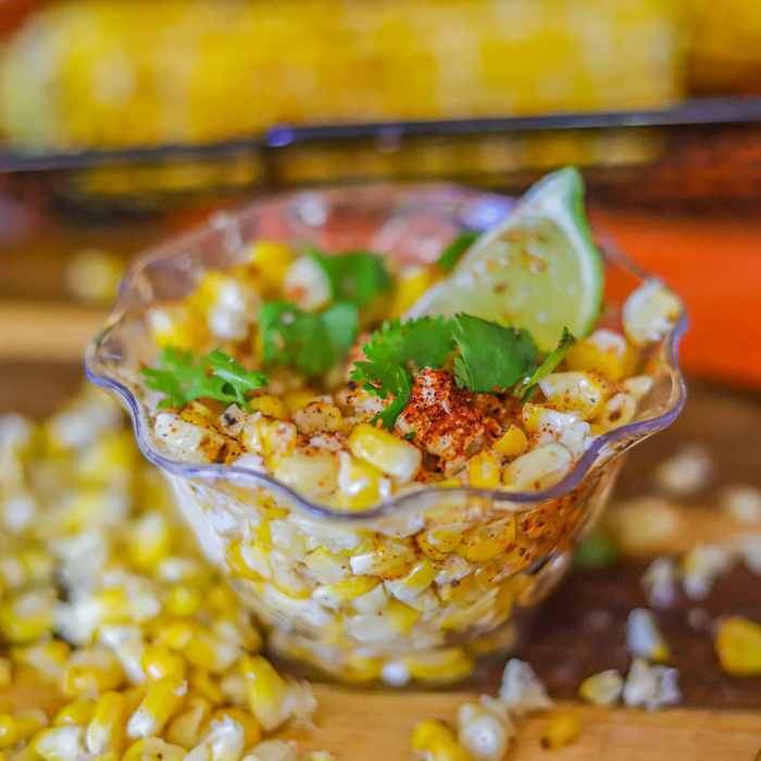 Elotes mexican corn in a cup