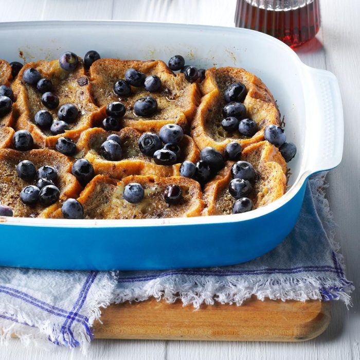 Overnight blueberry french toast