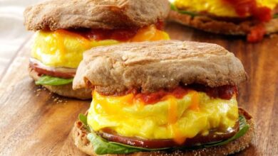 Donut pan egg sandwiches