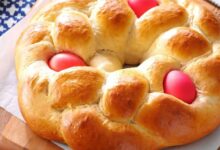 Sweet braided easter bread