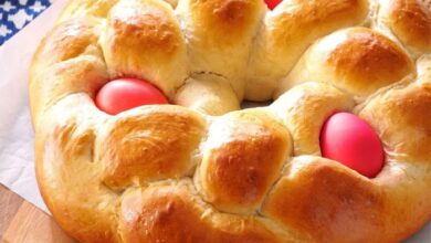 Sweet braided easter bread