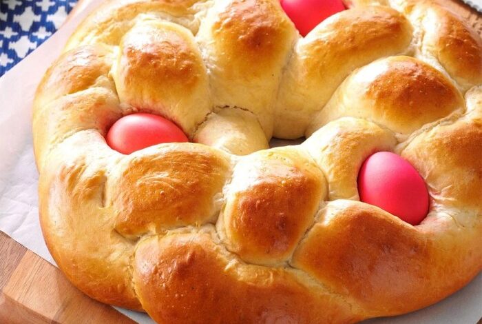 Sweet braided easter bread