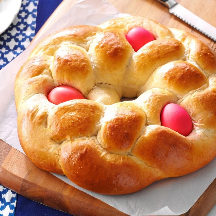 Sweet braided easter bread