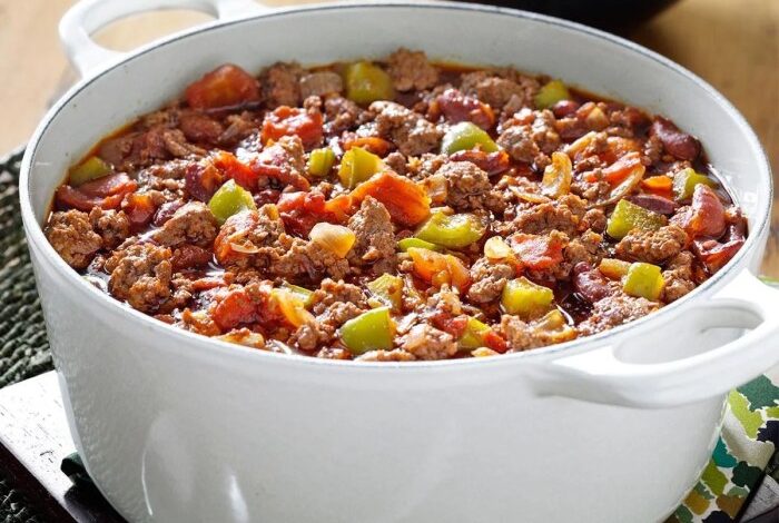 Ground beef chili with beans