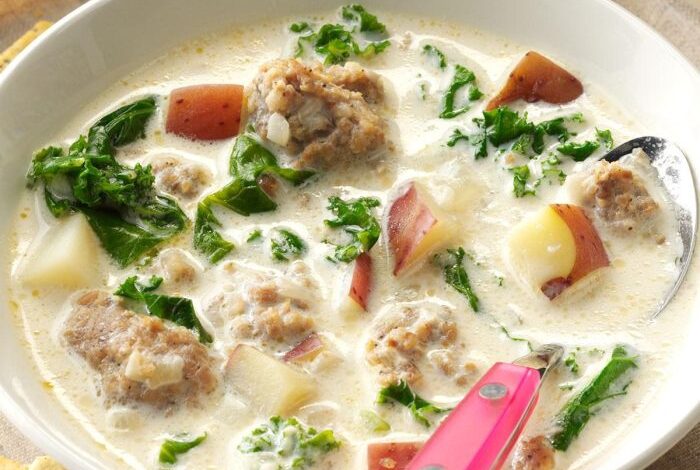 Sausage potato and kale soup