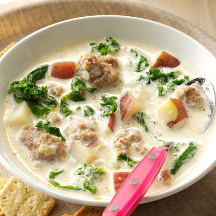 Sausage potato and kale soup