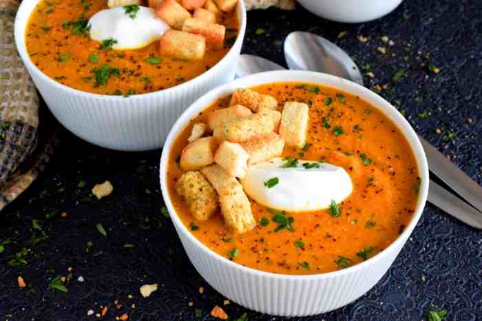 Roasted carrot and cauliflower curried soup