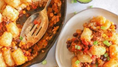 Fiesta tater tot casserole