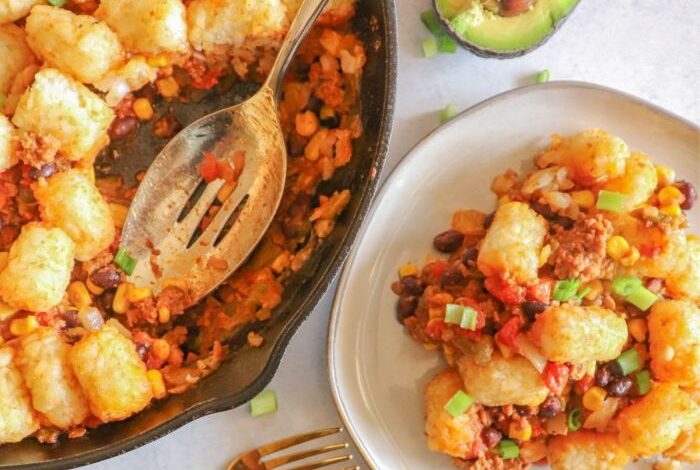 Fiesta tater tot casserole