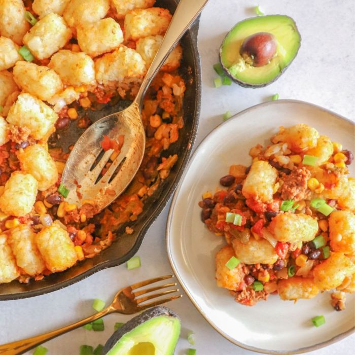 Fiesta tater tot casserole