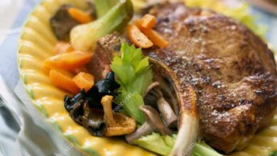 Veal chop with portabello mushrooms