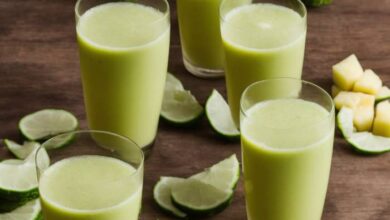 Fresh pineapple cucumber juice