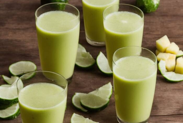 Fresh pineapple cucumber juice