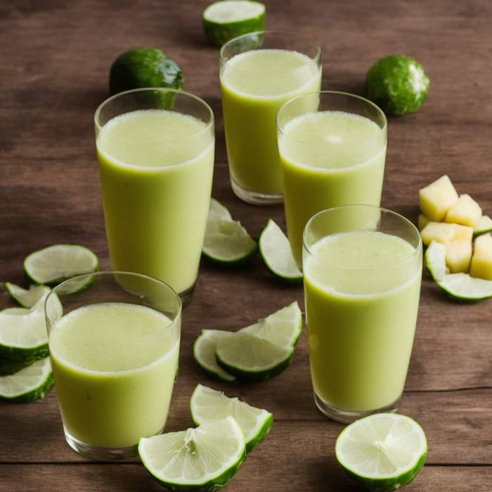 Fresh pineapple cucumber juice