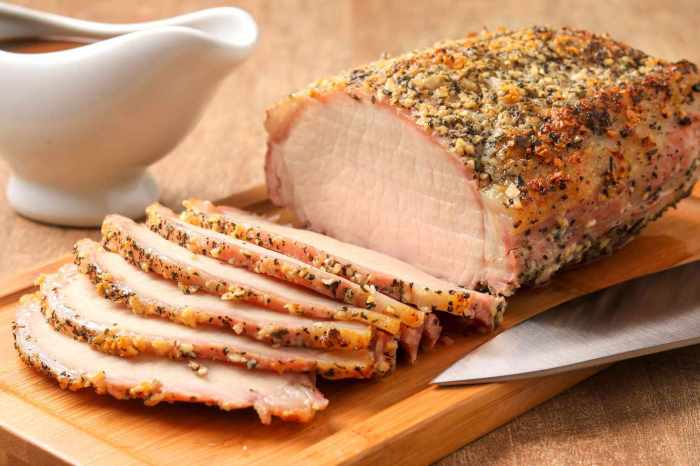 Herb roasted pork loin and potatoes