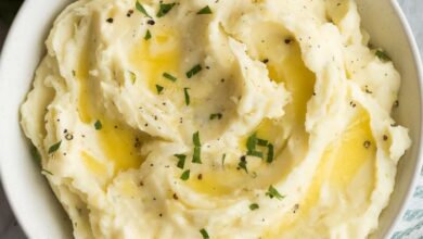 Garlic feta mashed potatoes