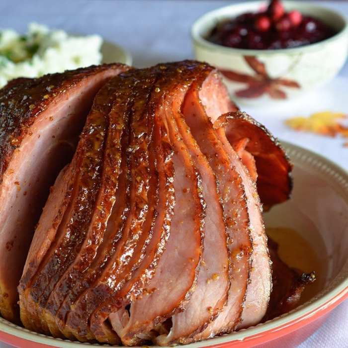 Pineapple brown sugar glazed ham