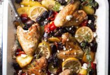 Easy sheet pan greek chicken