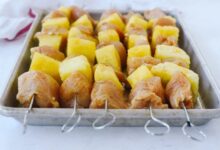 Ultra easy pineapple chicken kabobs