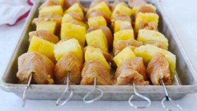 Ultra easy pineapple chicken kabobs