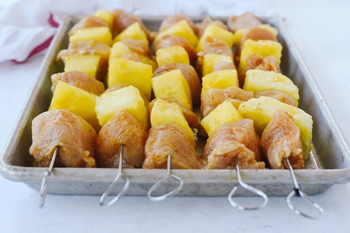 Ultra easy pineapple chicken kabobs