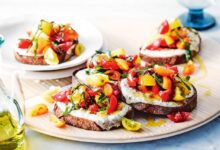 Tomato and ricotta salata bruschetta