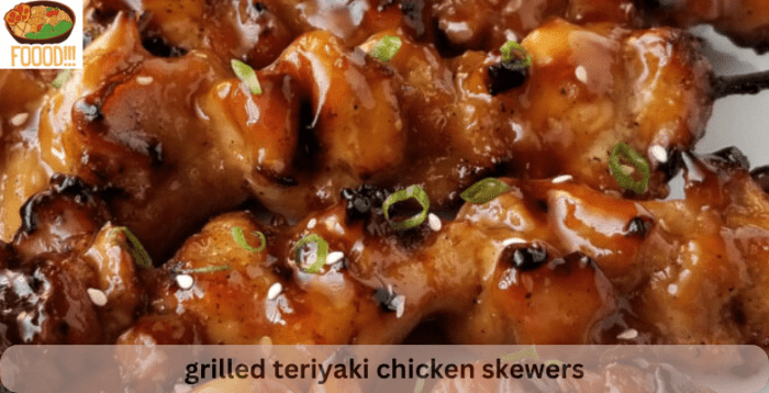 Grilled chicken teriyaki skewers with miso ranch