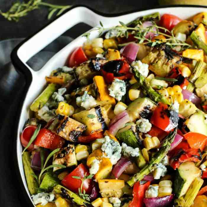 Grilled vegetable salad with fresh herb vinaigrette