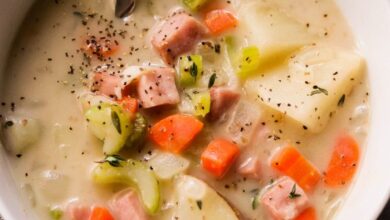 Creamy ham and potato soup