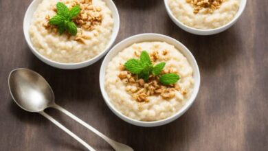 Healthier creamy rice pudding