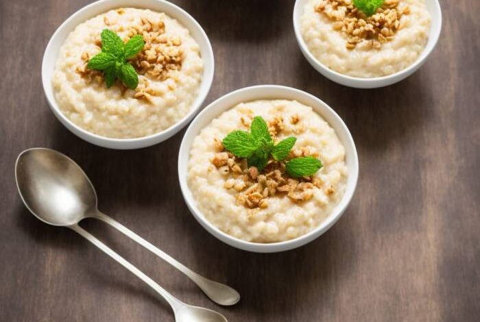 Healthier creamy rice pudding