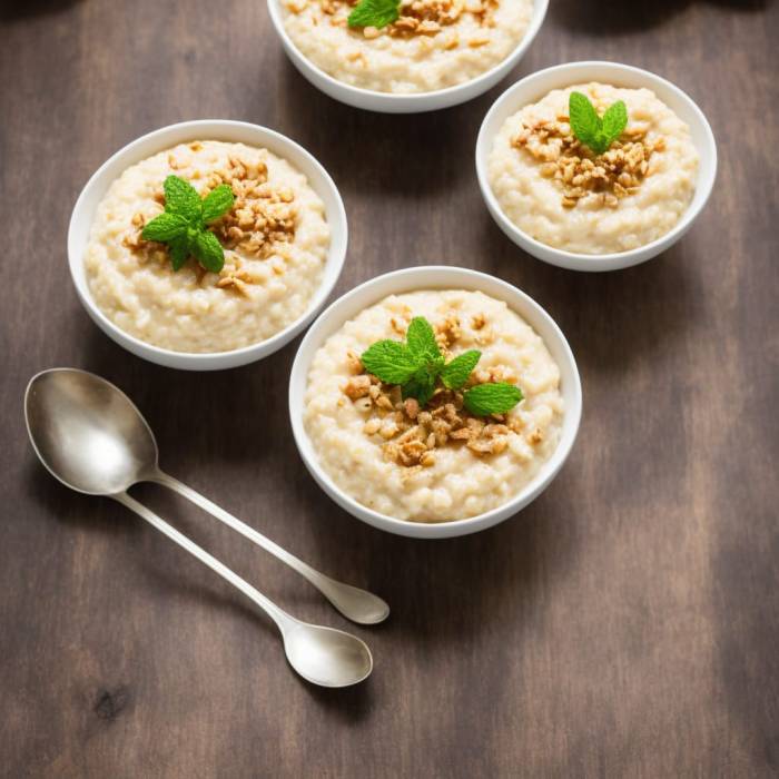 Healthier creamy rice pudding