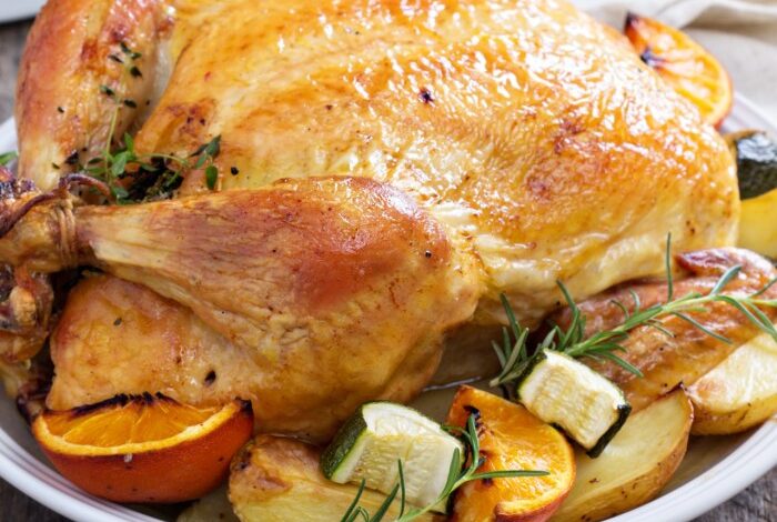 Orange herb roasted chicken