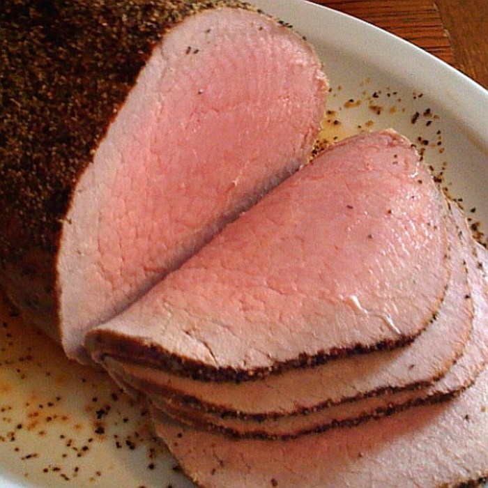 High temperature eye of round roast