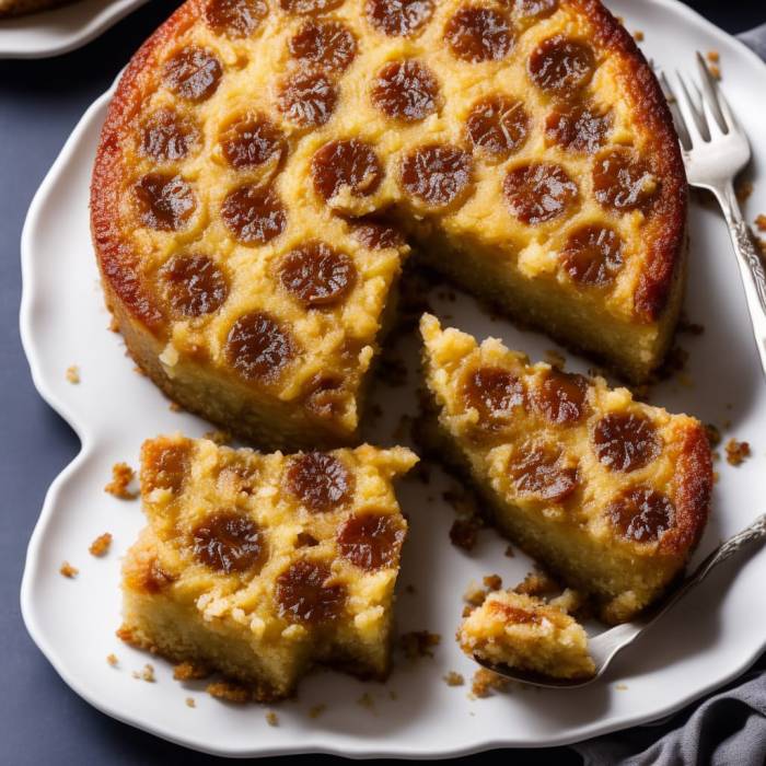 Homemade banana upside down cake
