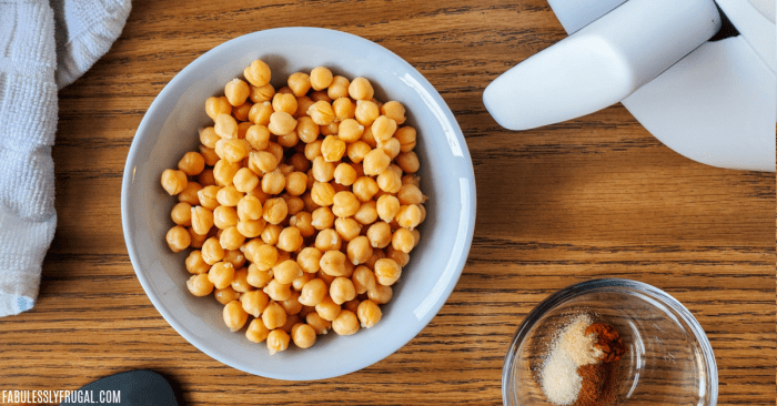 Air fryer buffalo ranch chickpeas