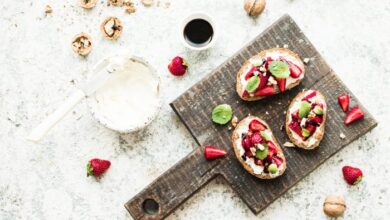 Strawberry balsamic ricotta bruschetta