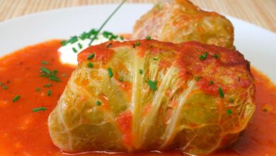 Ukrainian meat filled cabbage rolls