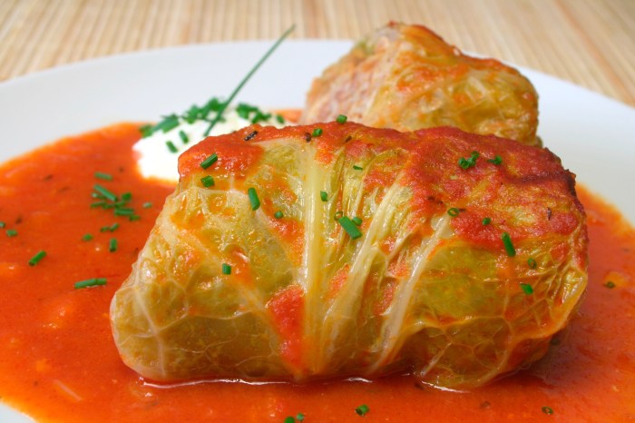 Ukrainian meat filled cabbage rolls