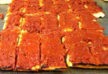 Rhode island style pizza strips aka bakery pizza