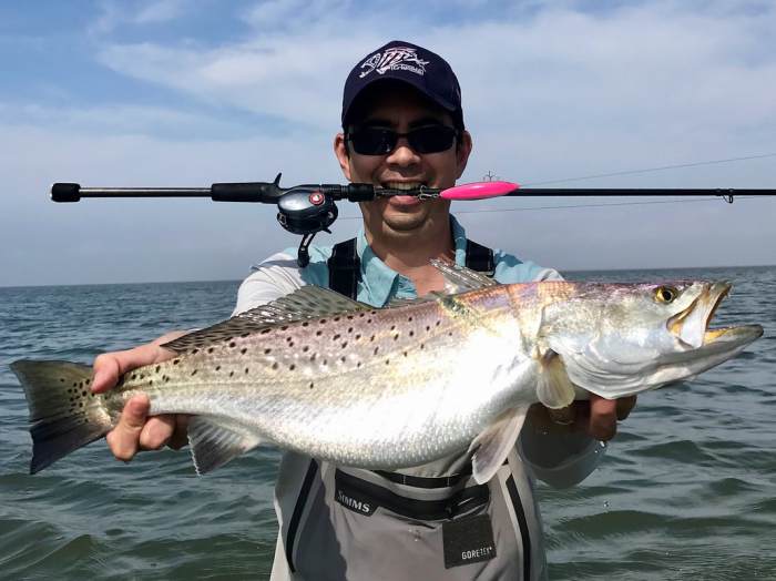 Speckled trout in capers and white wine