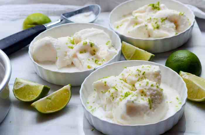 Refreshing coconut lime sorbet