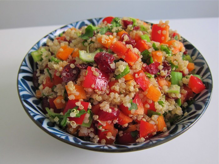 Cranberry and cilantro quinoa salad