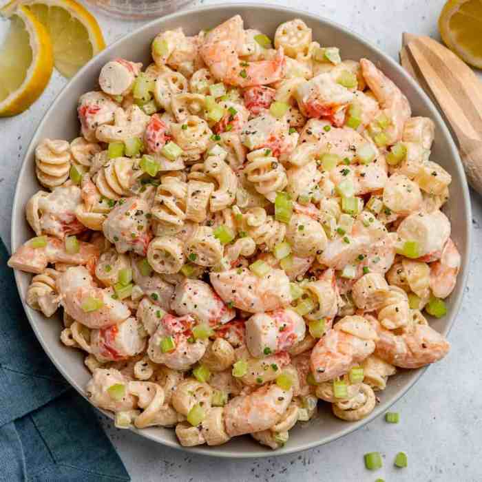 Shrimp pasta salad with italian dressing