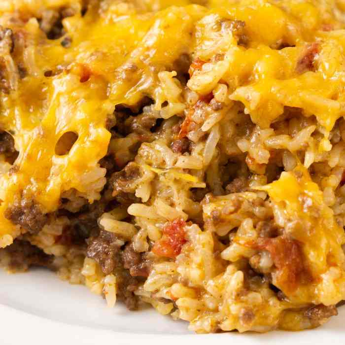 Ground beef casserole with brown rice